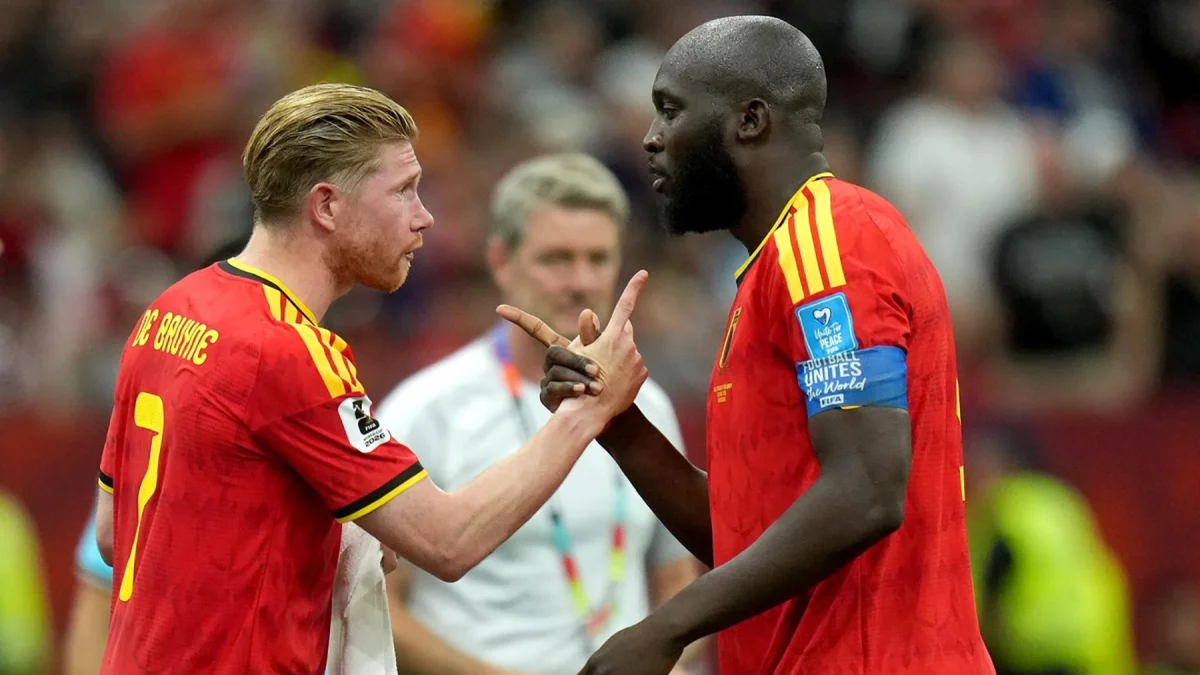 Romelu Lukaku y Kevin de Bruyne, de Bélgica, en el Mundial 2026.