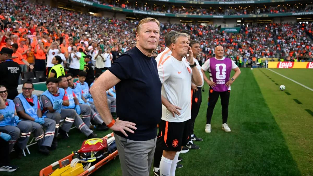 El seleccionador neerlandés Ronald Koeman en el duelo de dieciseisavos de final que jugaron Países Bajos y Marruecos.
