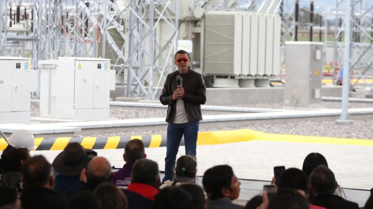 El presidente Daniel Noboa entregó el Sistema de Transmisión Tanicuchí, ubicado en la provincia de Cotopaxi.