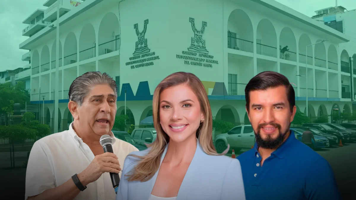 Precandidatos a la Alcaldía de Manta, presentados por movimientos políticos rumbo a las elecciones seccionales 2026.