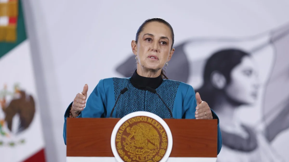Claudia Sheinbaum durante su declaración oficial sobre el Mundial 2026.