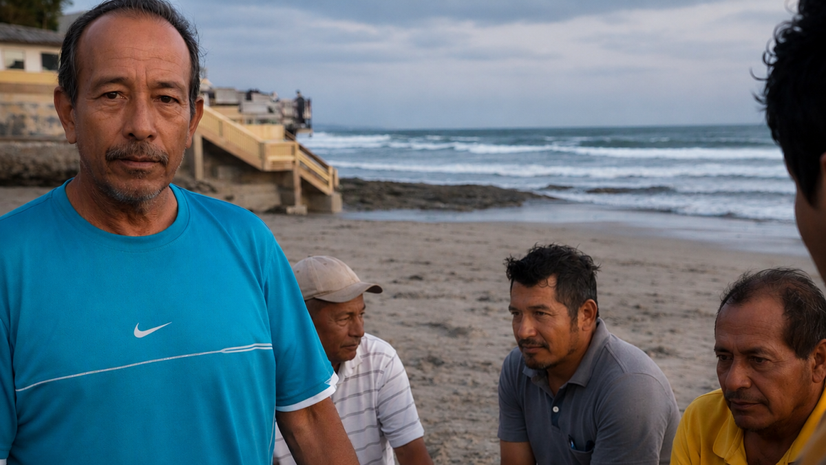 Los pescadores manabitas fueron rescatados en la comuna La Entrada en la provincia de Santa Elena