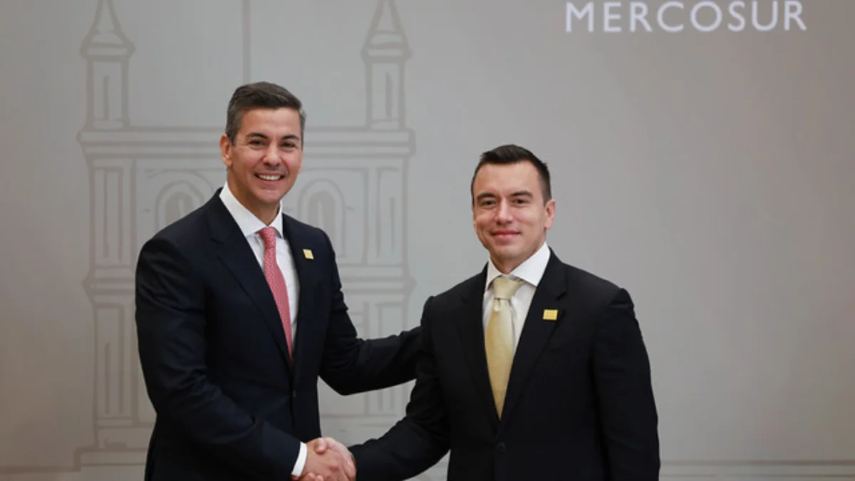 El presidente Daniel Noboa mantuvo reuniones bilaterales con mandatarios de Paraguay, Bolivia y Chile durante su visita oficial al Mercosur.
