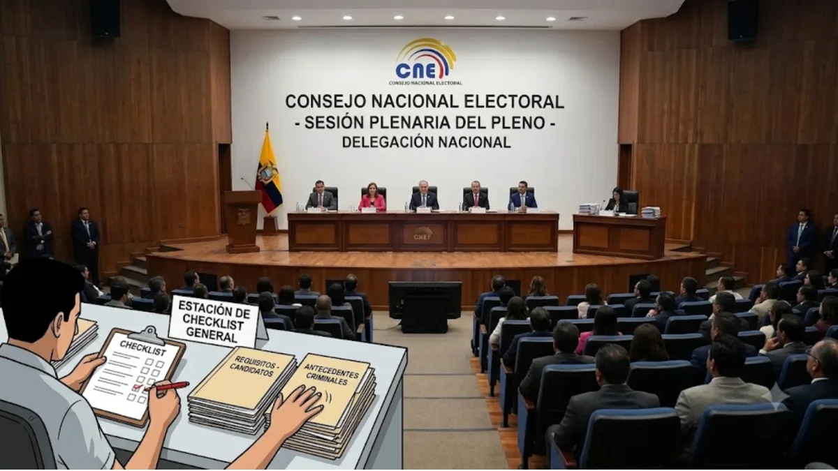 Imagen simbólica, generada con IA, para mostrar que el CNE solo cumple con requisitos formales, no investiga cómo son los candidatos.