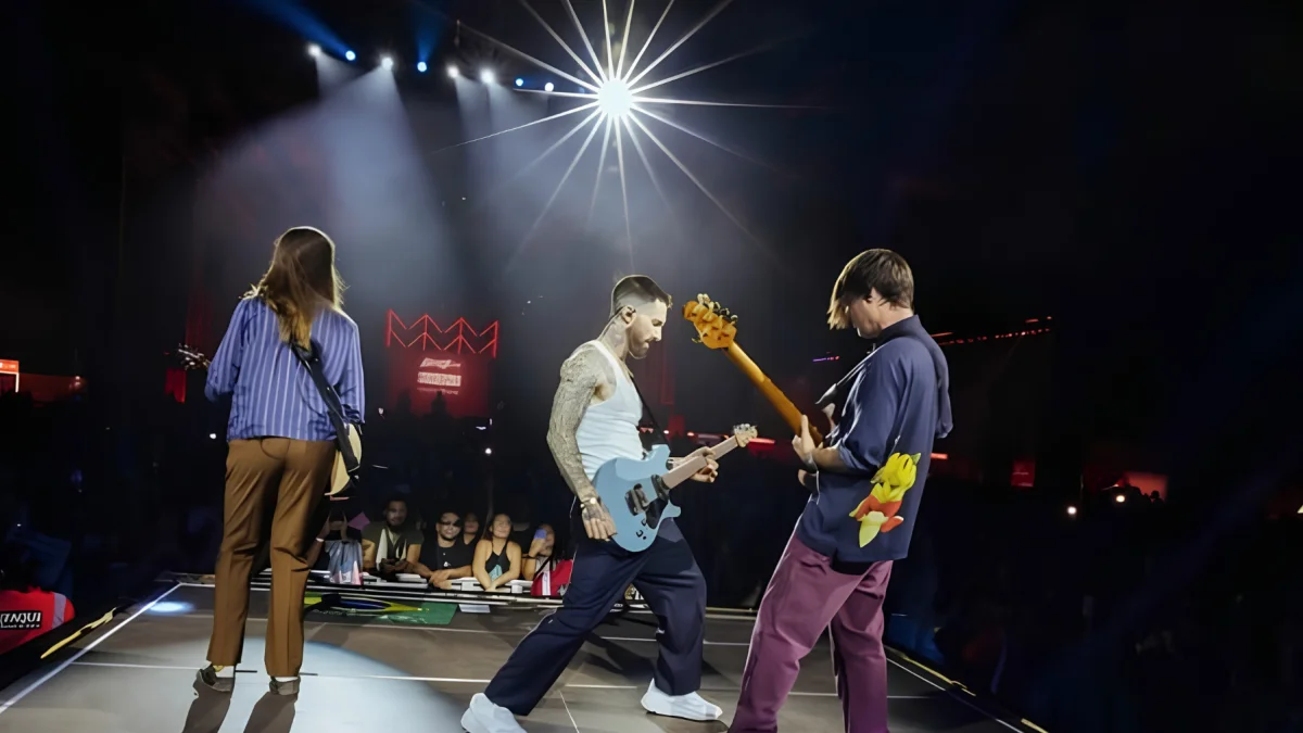 Maroon 5 durante un concierto, previo a su llegada a Ecuador para el FTC Live al Parque.