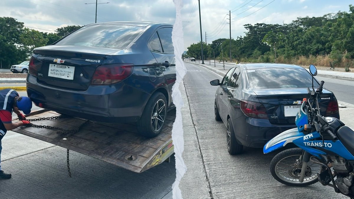 ATM retuvo un vehículo con placas adulteradas en Guayaquil.