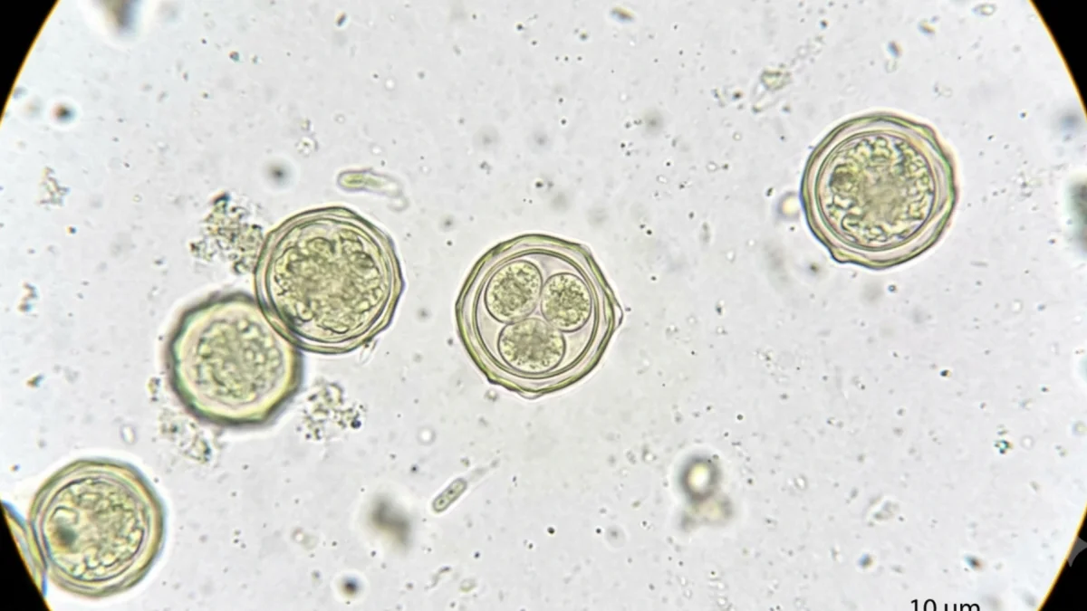Oocistos de Cryptosporidium, parásito responsable de brotes de diarrea en EE. UU.