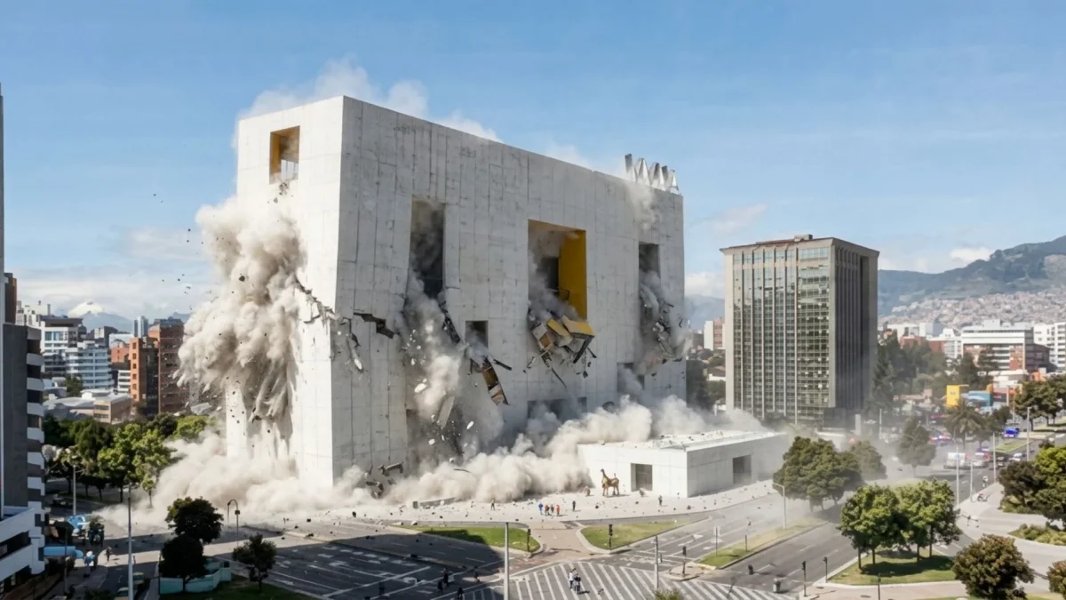 El edificio del proyecto ganador del concurso para el nuevo Museo Nacional del Ecuador se derrumbó aun antes de ser construido.