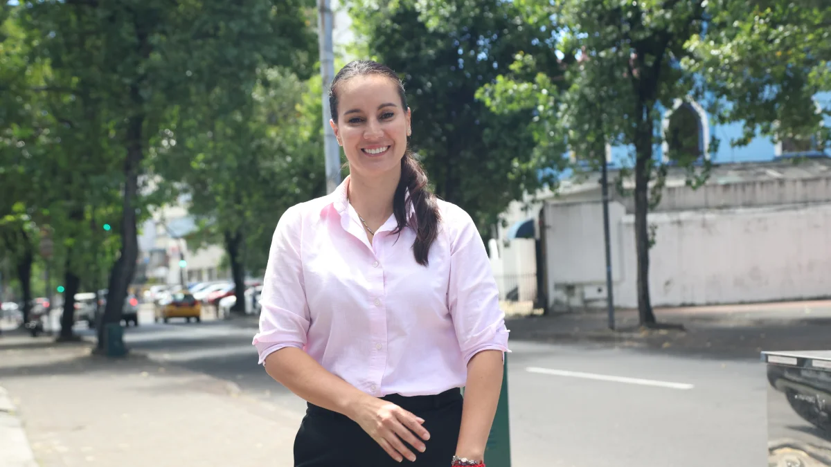 Carla Larrea, precandidata a la alcaldía de Quito por el movimiento CREO.