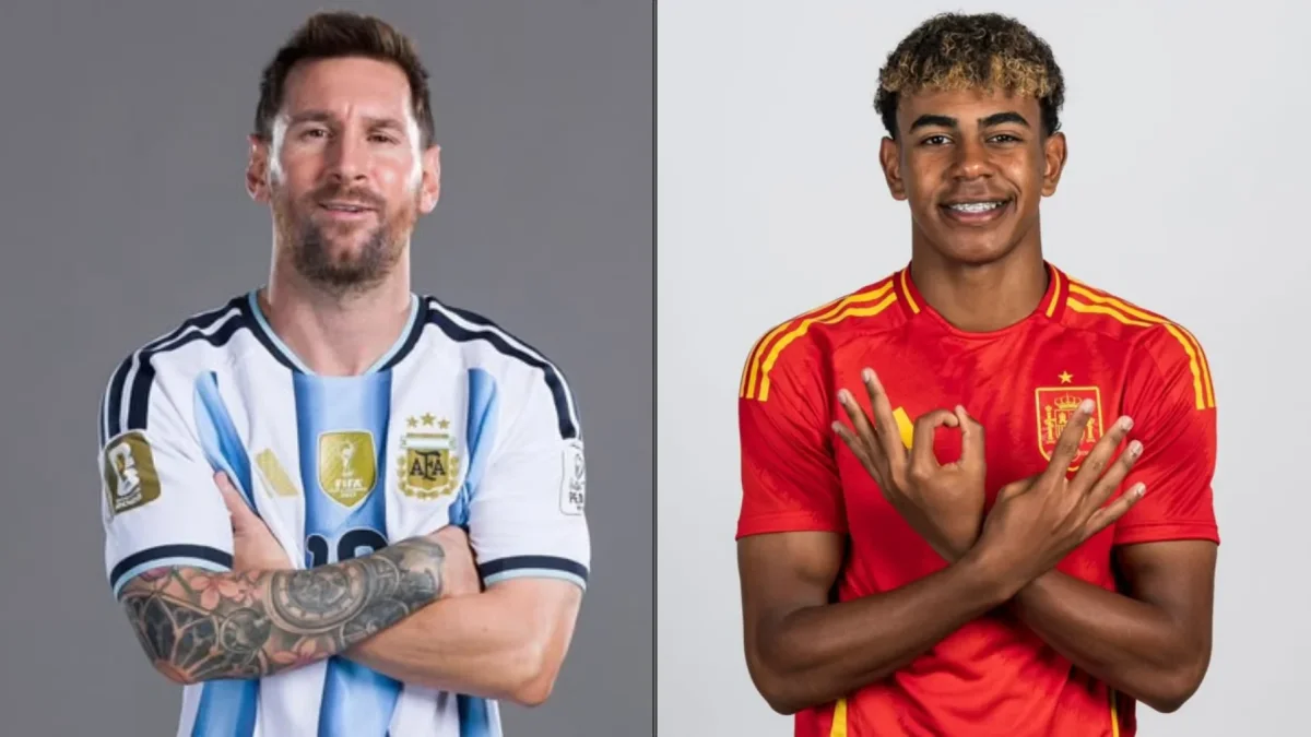 Lionel Messi y Lamine Yamal.