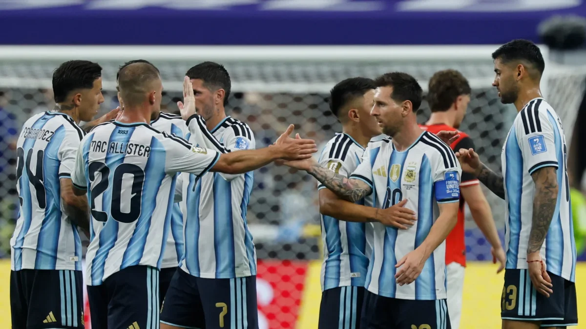 El delantero de Argentina Lio Messi (10) celebra el gol conseguido ante Austria en el partido del Mundial 2026.
