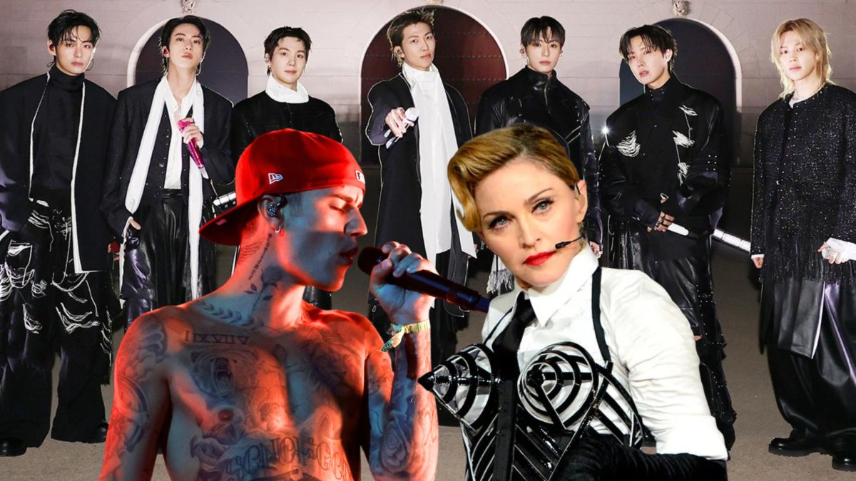 BTS, Justin Bieber y Madonna.