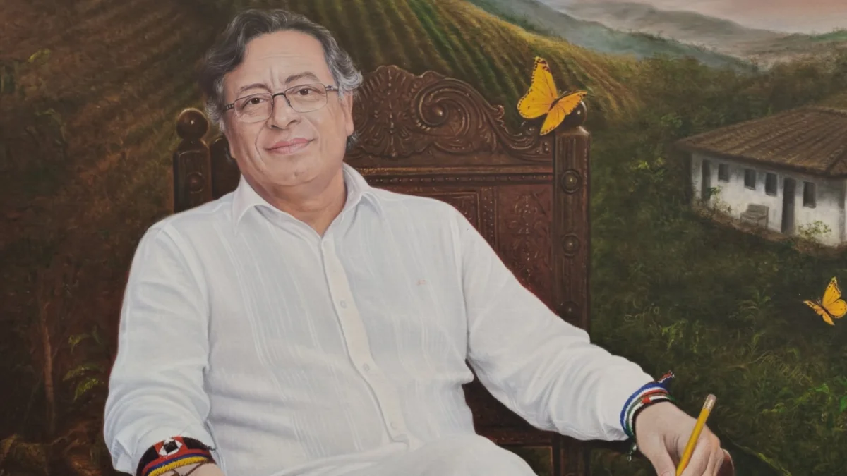 Retrato de Petro que estará en el palacio presidencial.