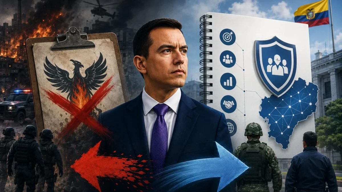 Daniel Noboa reemplazó el Plan Fénix en 2026 con un Plan Nacional de Seguridad con metas e indicadores.