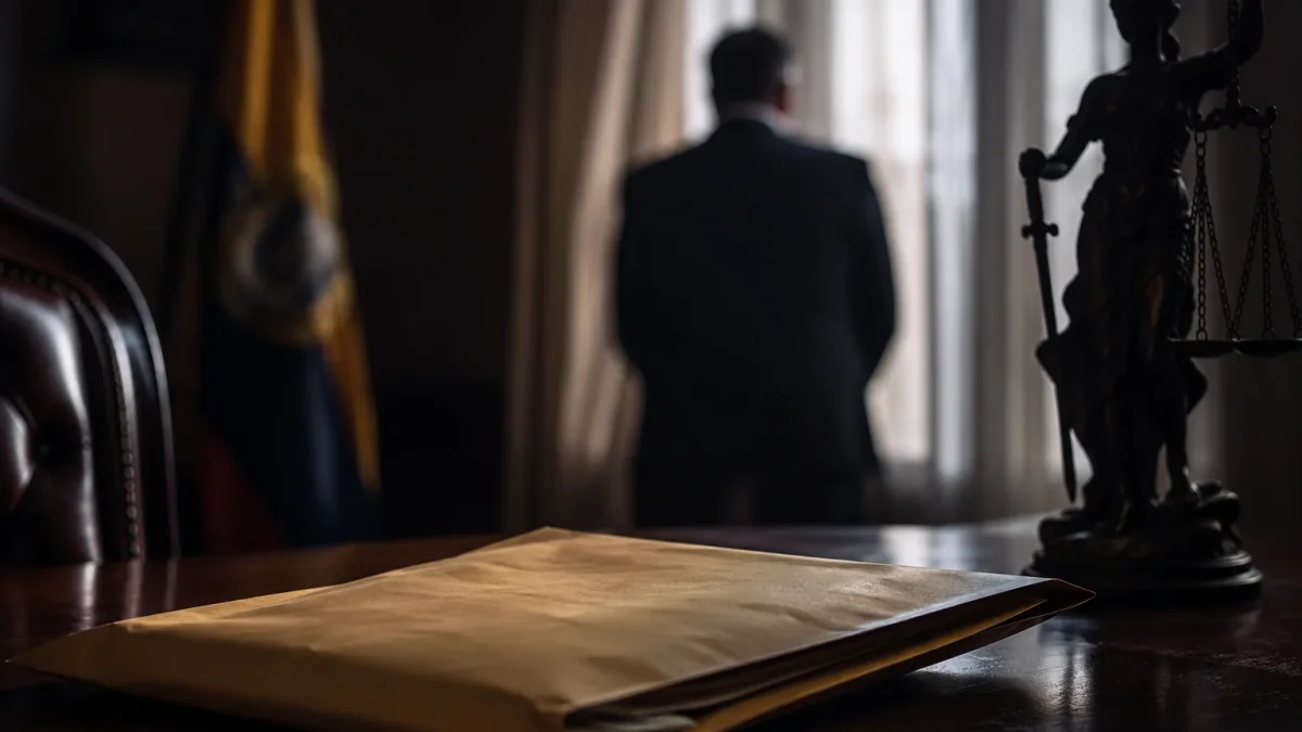 Un sobre manila simboliza las denuncias sobre la penetración del crimen organizado en las instituciones ecuatorianas y las advertencias que, según el artículo, nunca fueron atendidas.