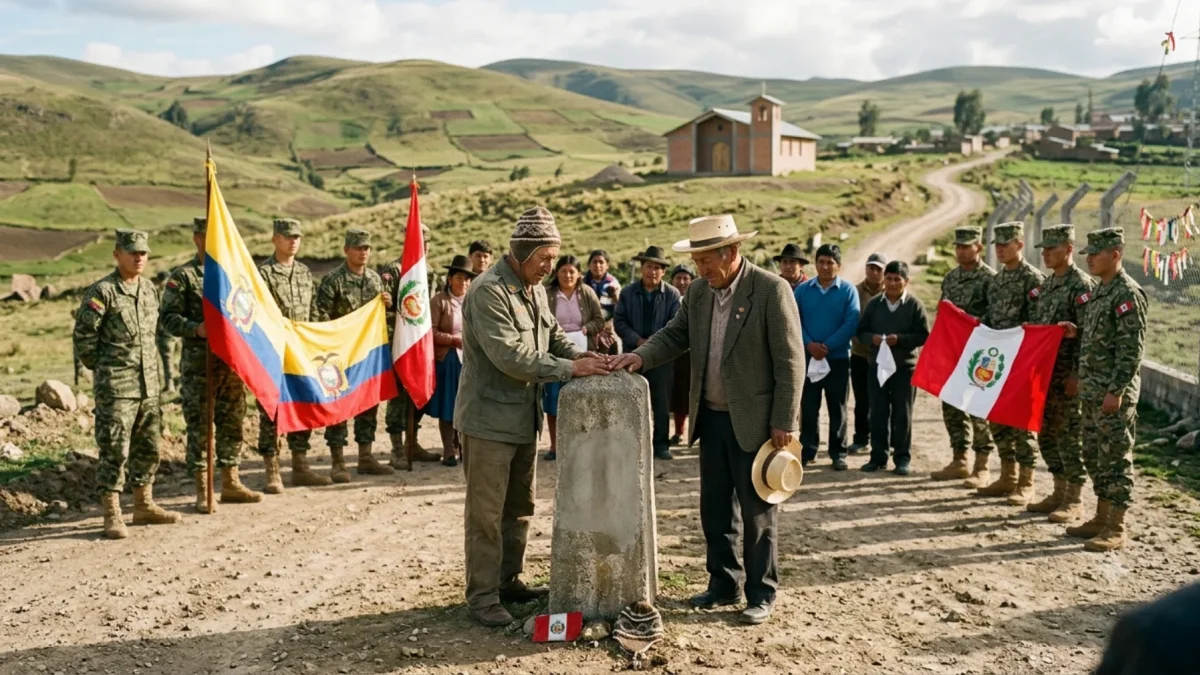 Dos generaciones rinden homenaje a la memoria en la frontera entre Ecuador y Perú.