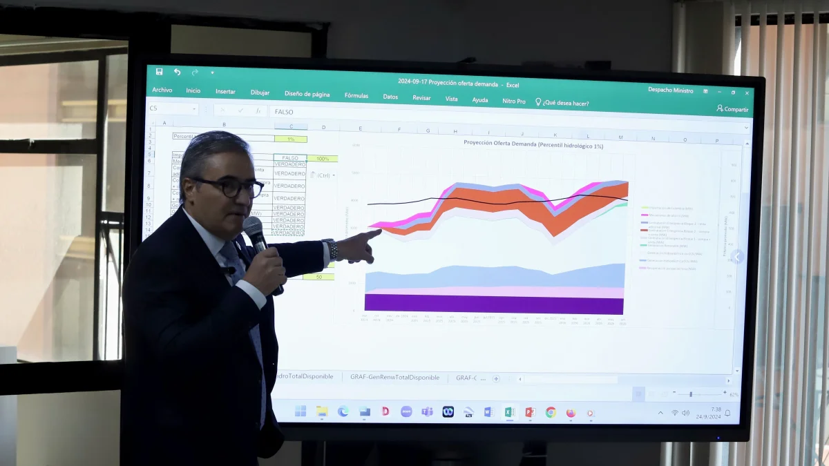 Antonio Gonçálvez, entonces ministro de Energía, en una rueda de prensa.