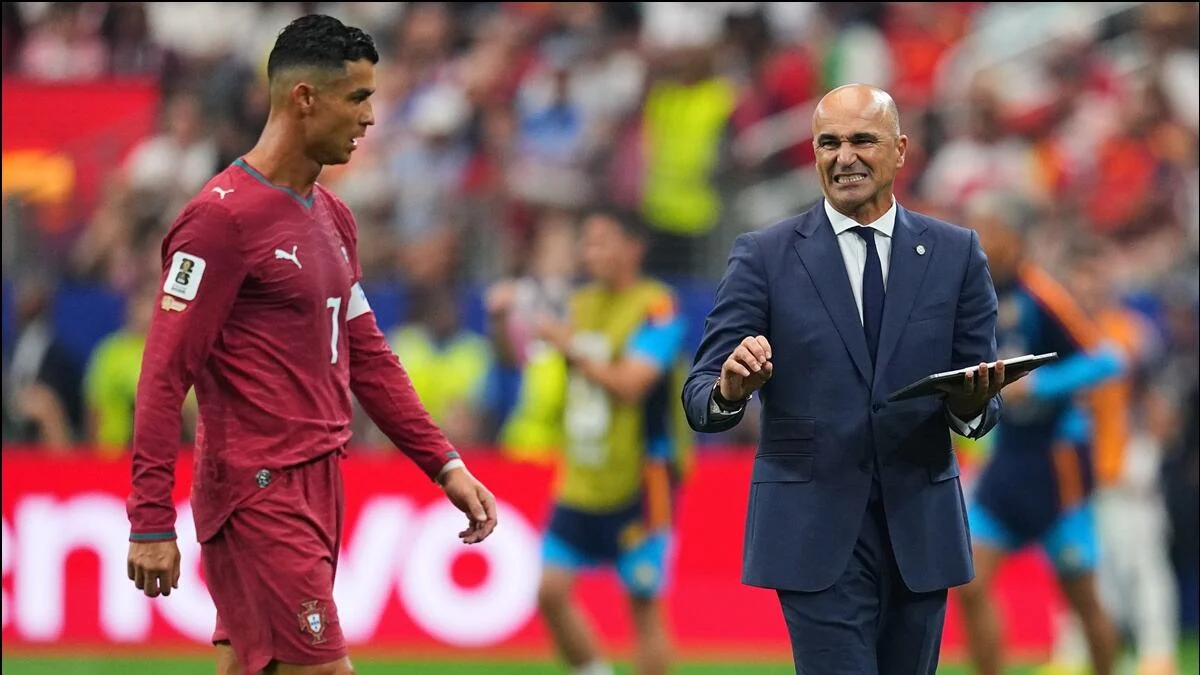 Roberto Martínez (d) junto a Cristiano Ronaldo cuando dirigía a la selección de Portugal.
