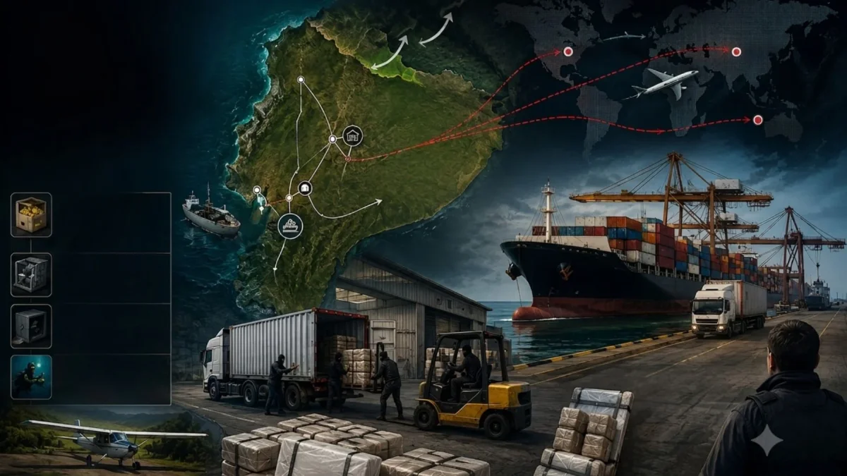 Las mafias contaminan contenedores de banano en Ecuador para enviar cocaína a Europa, Norteamérica y Oceanía.