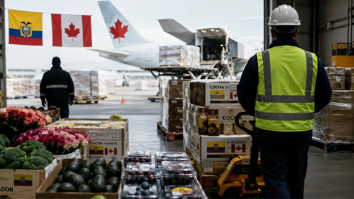 El TLC con Canadá abrirá nuevas oportunidades para las exportaciones ecuatorianas de flores, cacao, berries, brócoli y alimentos procesados.