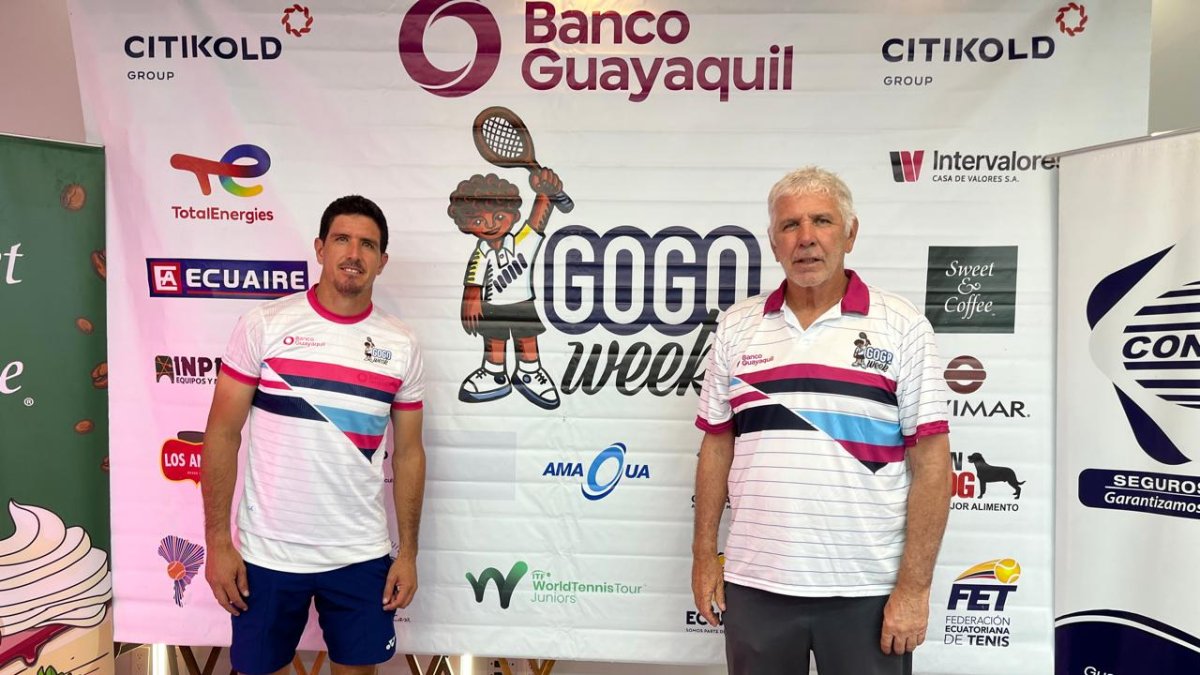 Andrés Gómez (i), director y mentalizador del torneo estuvo acompañado de su hijo, Emilio, en a presentación.
