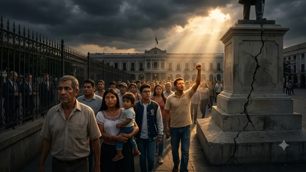 Ciudadanos marchan en busca de una democracia que garantice la libertad y la dignidad frente al desgaste de las instituciones y la brecha de privilegios en el poder político.