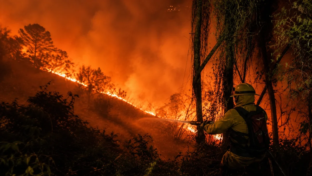 Bomberos de Quito controlaron el incendio forestal en Victoria de El Quinche, evitando que las llamas se propagaran hacia viviendas y vegetación cercana.