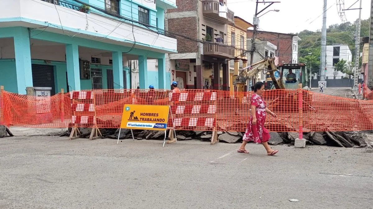 Obras en la calle Rumichaca