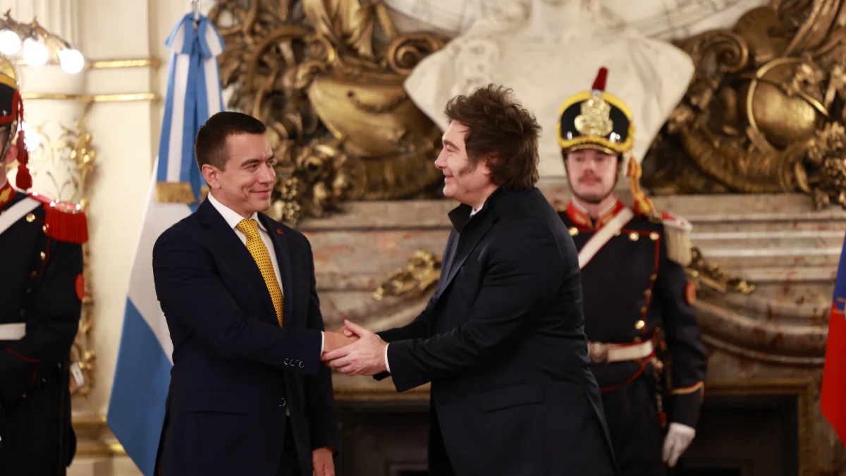 Javier Milei llegará a Quito para una reunión oficial con el presidente de Ecuador, Daniel Noboa.