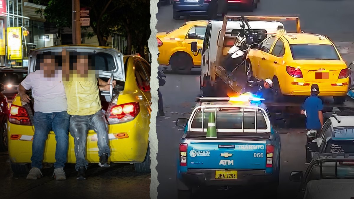 ATM sanciona a taxi captado con dos pasajeros en la cajuela en Guayaquil.