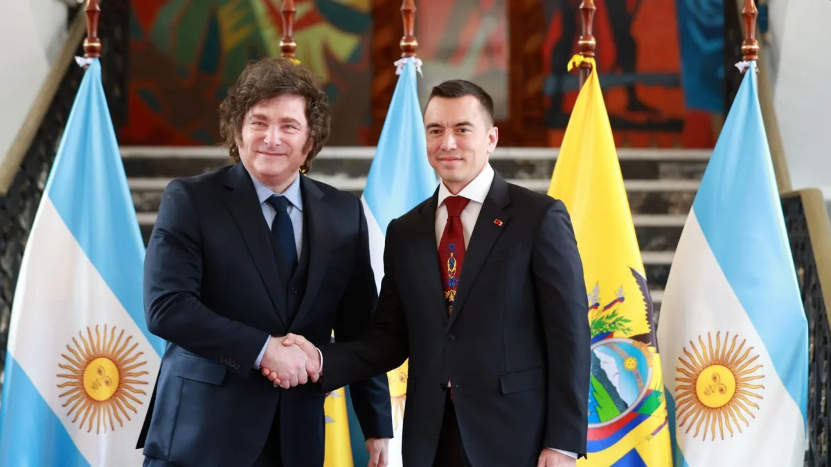 Los presidentes de Ecuador y Argentina, Daniel Noboa y Javier Milei, mantuvieron este jueves 6 de agosto una reunión oficial