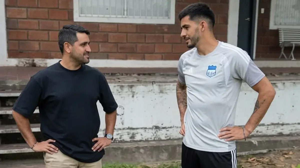 Ronie Carrillo junto al presidente de Emelec, José David Jiménez (i).