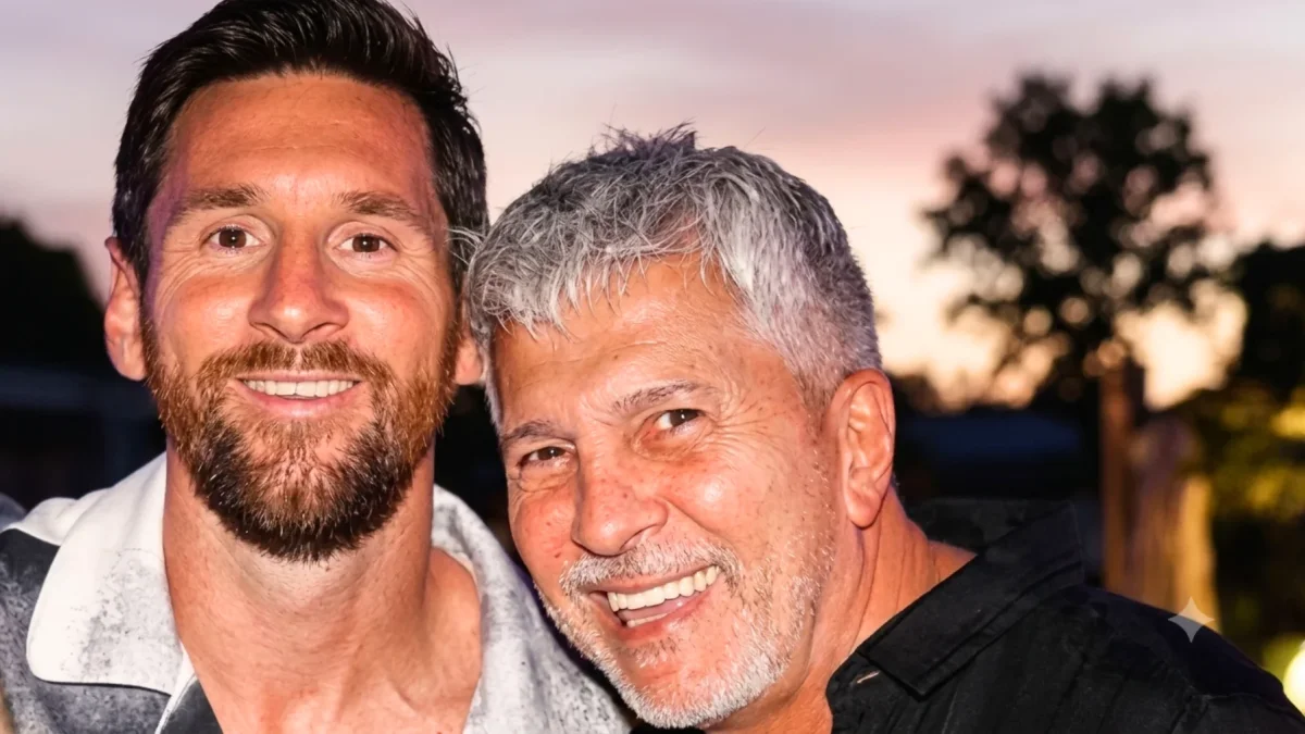 Lionel Messi junto a su padre, Jorge Messi, quien falleció a los 68 años en Rosario, Argentina.