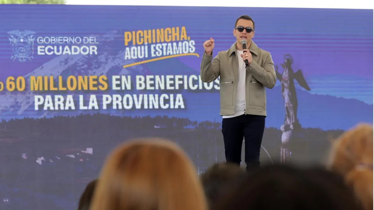 El 10 de julio del 2026, en Quito, el presidente Daniel Noboa habló sobre los créditos de vivienda y cupos para Jóvenes en Acción para Pichincha.