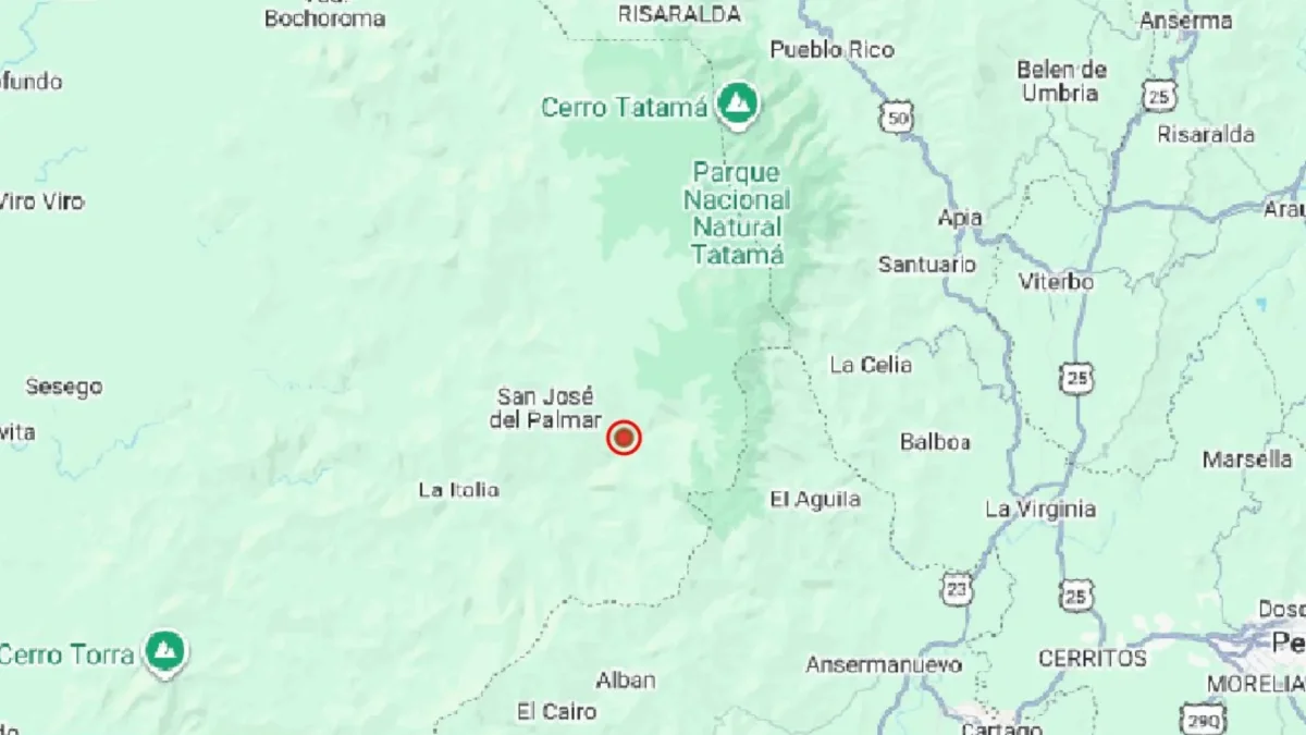 Imagen del Instituto Geofísico de Ecuador donde señala dónde fue el terremoto.