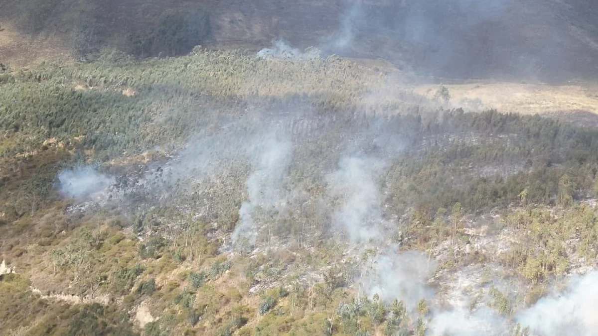 Desde la noche del 10 de agosto de 2026 se registra un incendio forestal en el sector de Rayocucho, Calacalí.