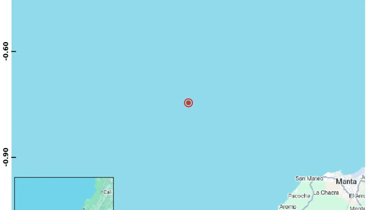 Sismo de magnitud 4,3 ocurrió frente a Manta este 11 de agosto