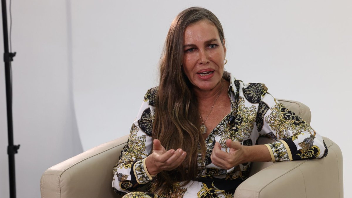 Geraldine Weber, precandidata a la Prefectura del Guayas por el movimiento CREO, durante la entrevista con EXPRESO.