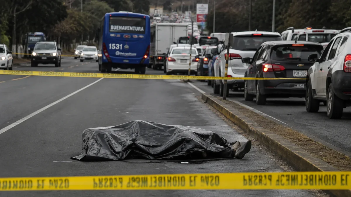 Referencial. La Policía acordonó la avenida Simón Bolívar para recoger indicios tras hallar a un hombre muerto con varios impactos de bala.