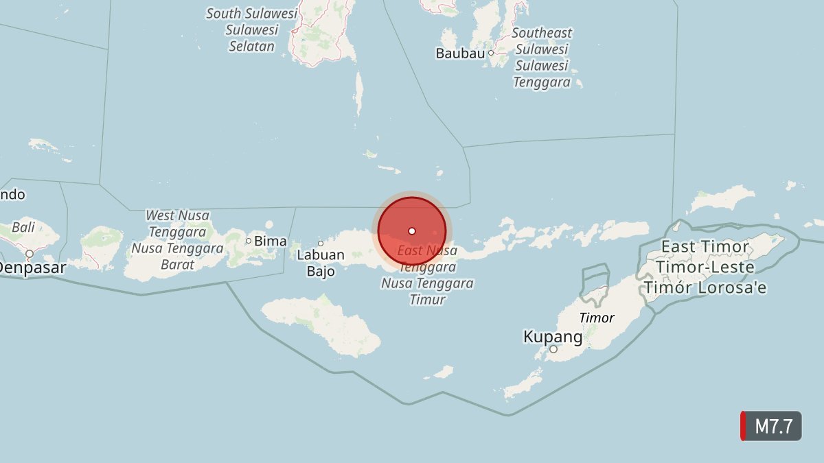Epicentro del terremoto de 7.7