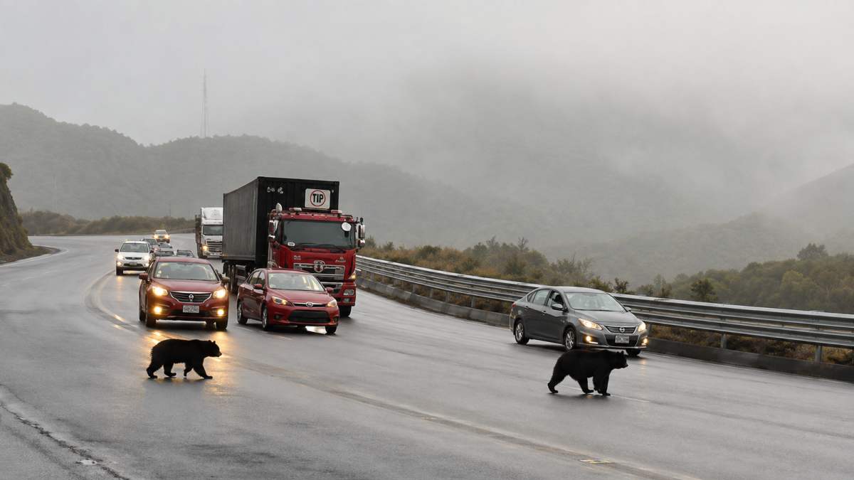 Dos osos andinos fueron vistos cerca de la vía Pifo-Papallacta y sorprendieron a los conductores.