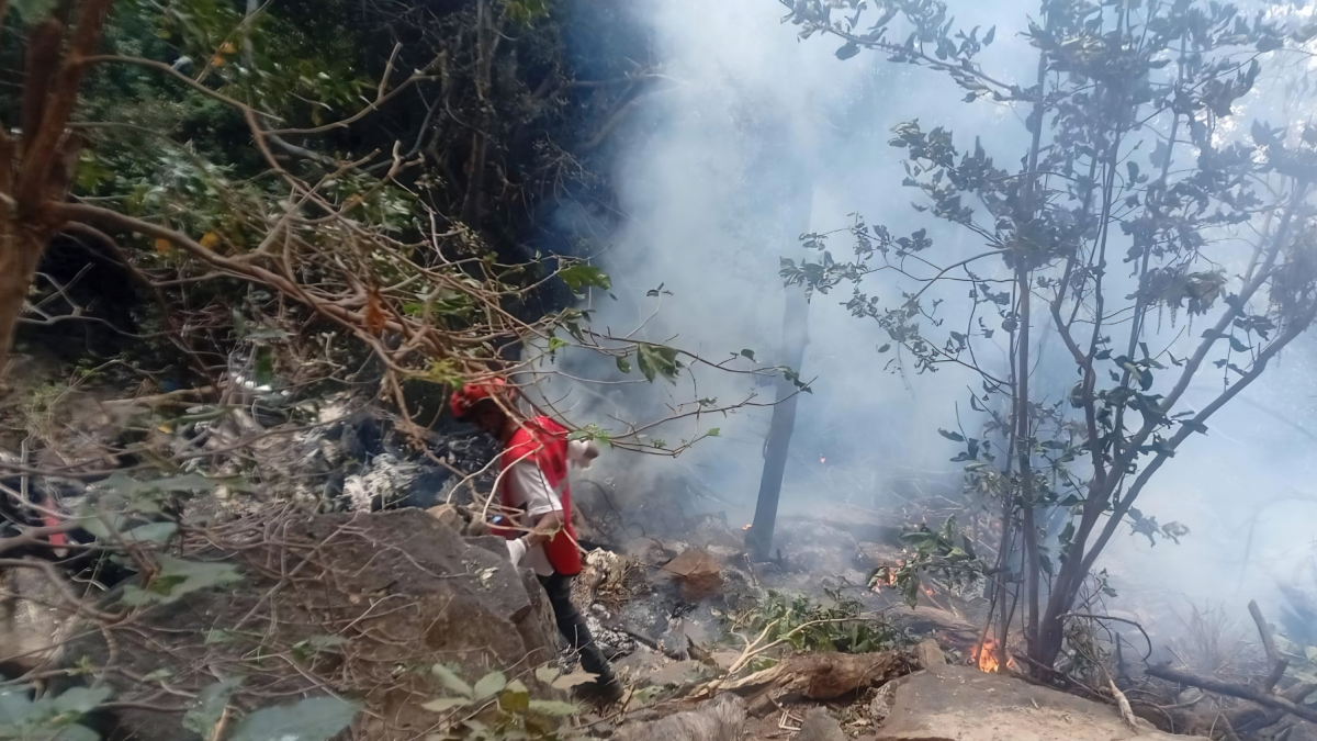 Miembros de la Cruz Roja de Kenia asistieron en el choque del helicóptero.