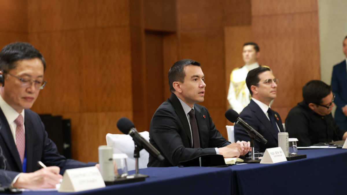 El presidente ecuatoriano participa en el seminario económico China-Ecuador.