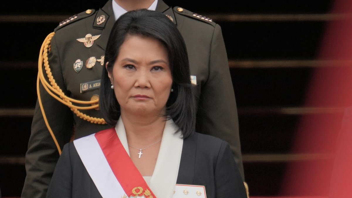 La presidenta de Perú, Keiko Fujimori, durante la ceremonia en la que fue reconocida como jefa suprema de las Fuerzas Armadas.