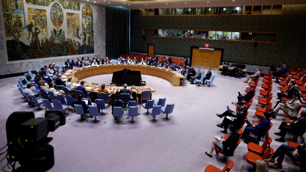El Consejo de Seguridad de las Naciones Unidas celebró una reunión de emergencia sobre la guerra entre Ucrania y Rusia en la sede de la ONU en Nueva York, el 27 de julio de 2026.