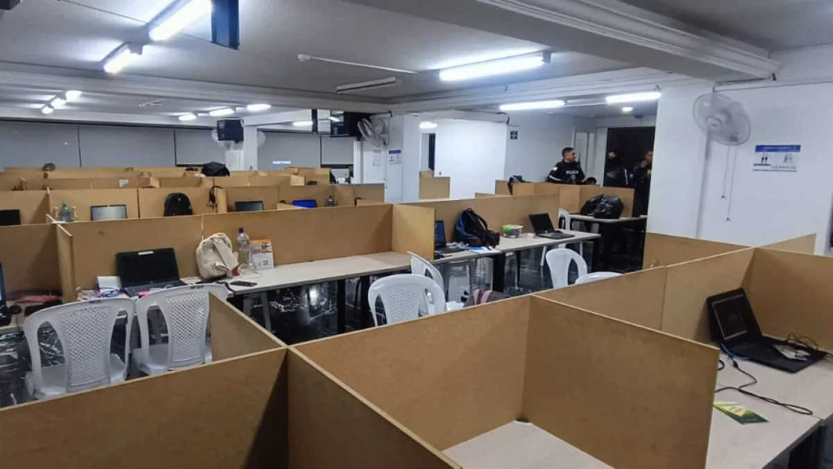 Como indicios en el call center se levantaron 172 computadores y 66 teléfonos celulares.