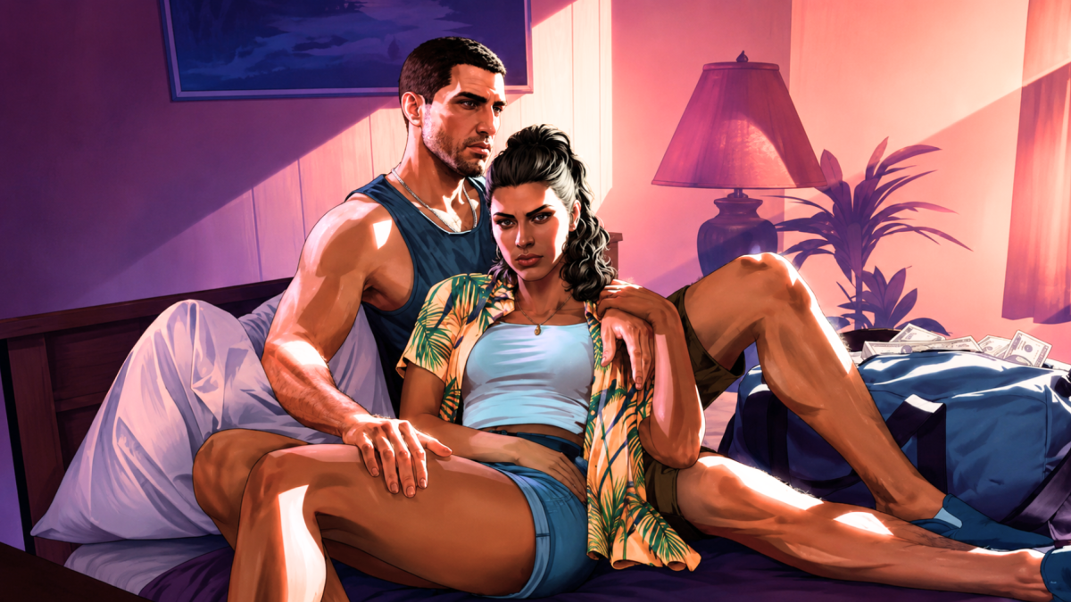 Ilustración del protagonista del juego GTA VI.