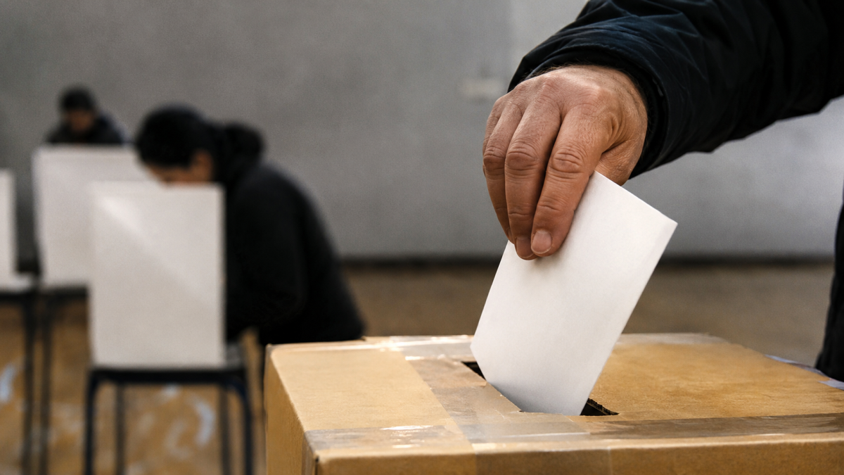 Un ciudadano deposita su voto en una urna durante una jornada electoral.