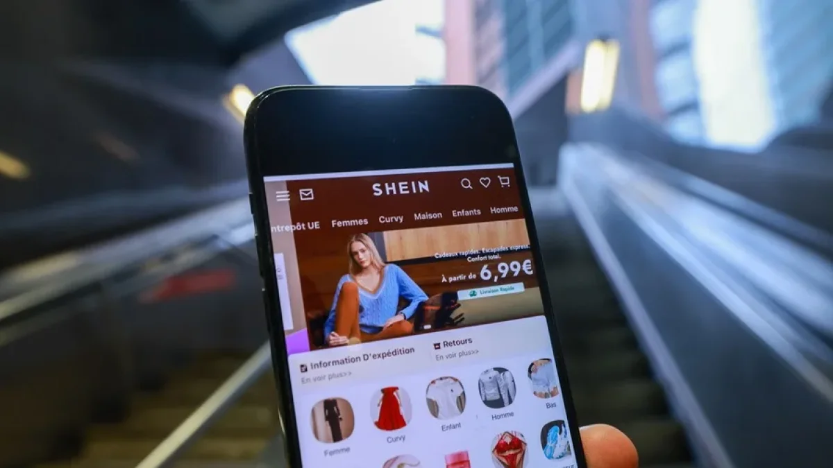 La página de la empresa Shein en un celular.