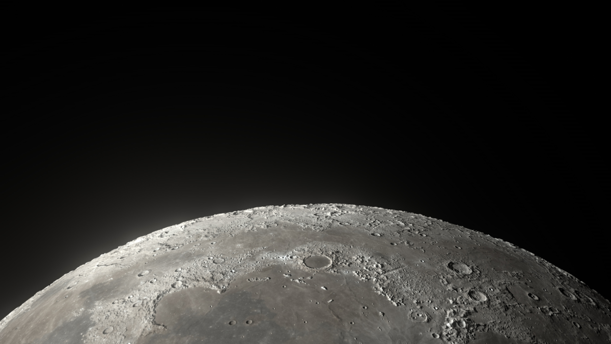 La superficie lunar, escenario de experimentos sobre producción de cemento.